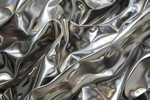 Abstract metallic surface with soft lighting reflecting on its wavy shape photo