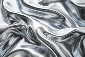 Abstract background with metallic silver surface forming waves photo