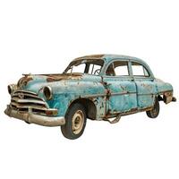 Vintage rusty car on transparent background photo