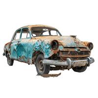 Rusty old car showing its age and wear photo