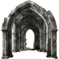 Ancient gothic arches with transparent background photo