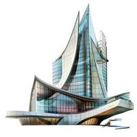 Modern architecture building isolated on transparent background photo