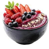Fresh acai bowl with mixed berries photo