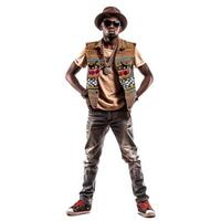 Cool urban style man with attitude on transparent background photo