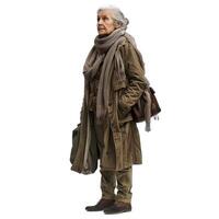 Senior woman standing with thoughtful expression photo