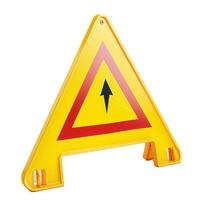 Reflective warning triangle sign on transparent background photo