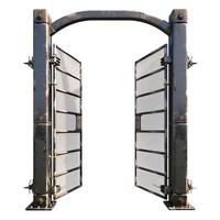 Isolated metal turnstile gate on transparent background photo