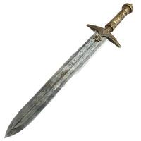 Medieval sword with intricate design on transparent background photo