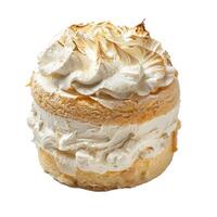 Sumptuous lemon meringue pie on transparent background photo