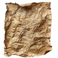 High resolution image of a wrinkled, aged paper with a transparent background photo