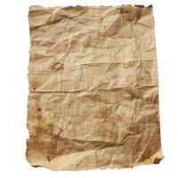 Old stained crumpled paper is showing an aged empty surface photo