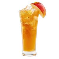 Refreshing apple juice cocktail with ice cubes and apple slice photo