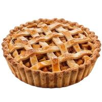 Homemade lattice apple pie on transparent background photo