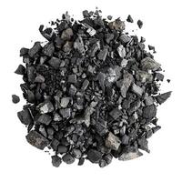 Pile of charcoal chunks isolated on transparent background photo