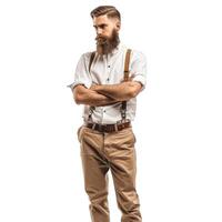 Confident hipster man with arms crossed photo