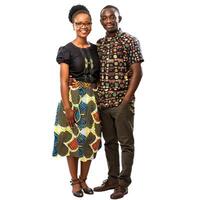 Happy african couple posing on transparent background photo