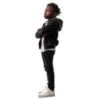 Confident child posing on transparent background photo