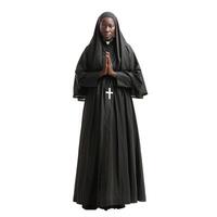 Devout nun in prayer attire on transparent background photo