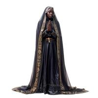 Serene nun in prayer with rosary photo