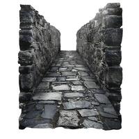 Ancient stone pathway with transparent background photo
