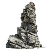 Large rock formation standing tall isolated on white background photo