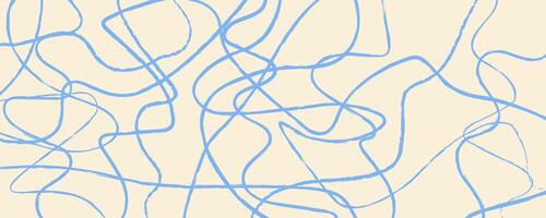 Abstract background with hand-drawn curves. Curved ink strokes of different thickness.Wavy minimalist template vector