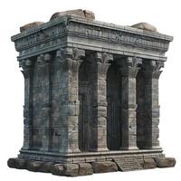 Ancient temple showing passing of time with weathered stone photo