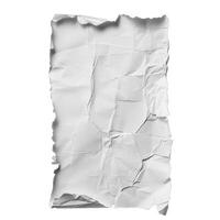 Blank white crumpled paper sheet is isolated on white background with clipping path photo
