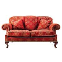 Antique red sofa isolated on white background photo