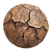 Dry and cracked earth forming a sphere representing global warming photo
