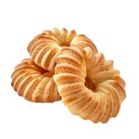 Shortbread cookies with round shape forming a pile photo