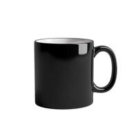 Black mug standing on white background photo