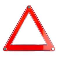 Red warning triangle signalling a breakdown on the road photo