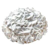 Lemon pie is covered with cream, forming an appetizing texture photo