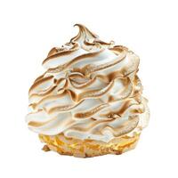 Delicious lemon pie topped with toasted italian meringue photo