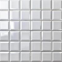 White rectangular glossy tile texture forming a repetitive pattern photo