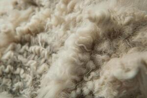 Fluffy white sheep wool showing soft texture for background photo