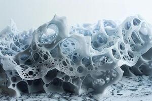 Abstract background of foam creating intricate and alien landscape photo