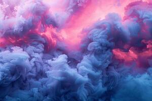 Colorful ink mixing in water creating abstract shapes photo