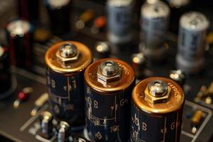Close up of vacuum tubes being used in an amplifier photo