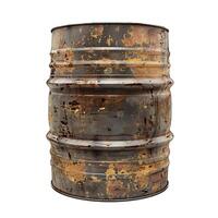 Old rusty barrel showing signs of aging and corrosion photo