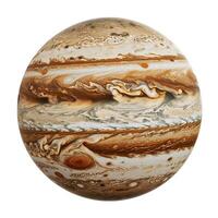 Jupiter planet showing the great red spot and turbulent atmosphere photo