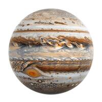 Jupiter planet rotating showing the great red spot and cloud bands photo