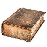 Old book showing deterioration from age and frequent use photo