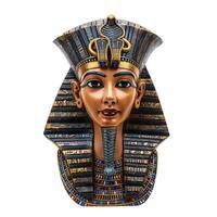 Golden mask of tutankhamun, the famous pharaoh of ancient egypt, isolated on white background photo