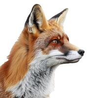 Red fox posing on a white background photo