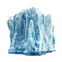 Large iceberg floating on water with white background photo