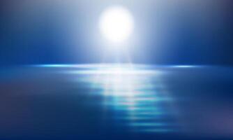 Reflection of the moon in the sea vector