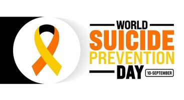 World Suicide prevention day background or banner design template. Holiday concept. Template for background, banner, card, poster, placard, design template with unique shapes with standard color. vector