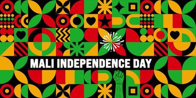 22 September Mali independence day geometric shape pattern background or banner design template. Holiday concept. Template for background, banner, card, poster, placard, design. eps 10 vector